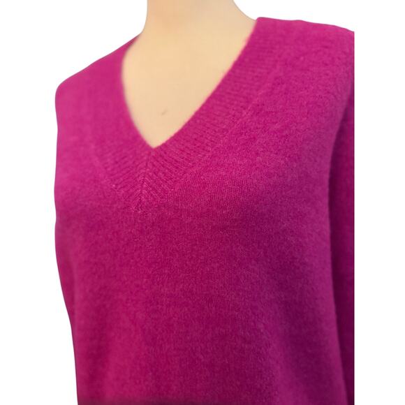 ZARA Barbie Hot Pink V-Neck Sweater, Size Medium - Picture 2 of 6